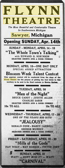 Flynn Theatre - 13 Apr 1935 Ad